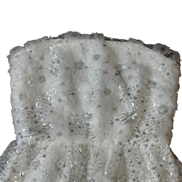 NWT Altar'd State Demi Embellished 3D Florals Strapless Dress Bridal Formal Smll - Picture 7 of 13